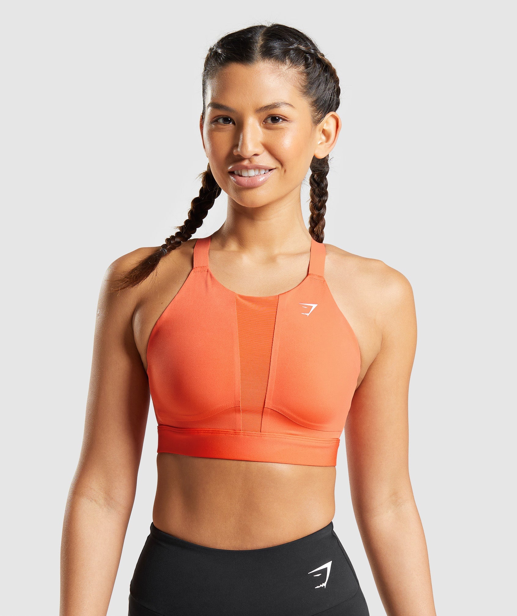 Sujetadores Deportivos Gymshark Mesh Neckline 2.0 Mujer Naranjas | 9376581-SM