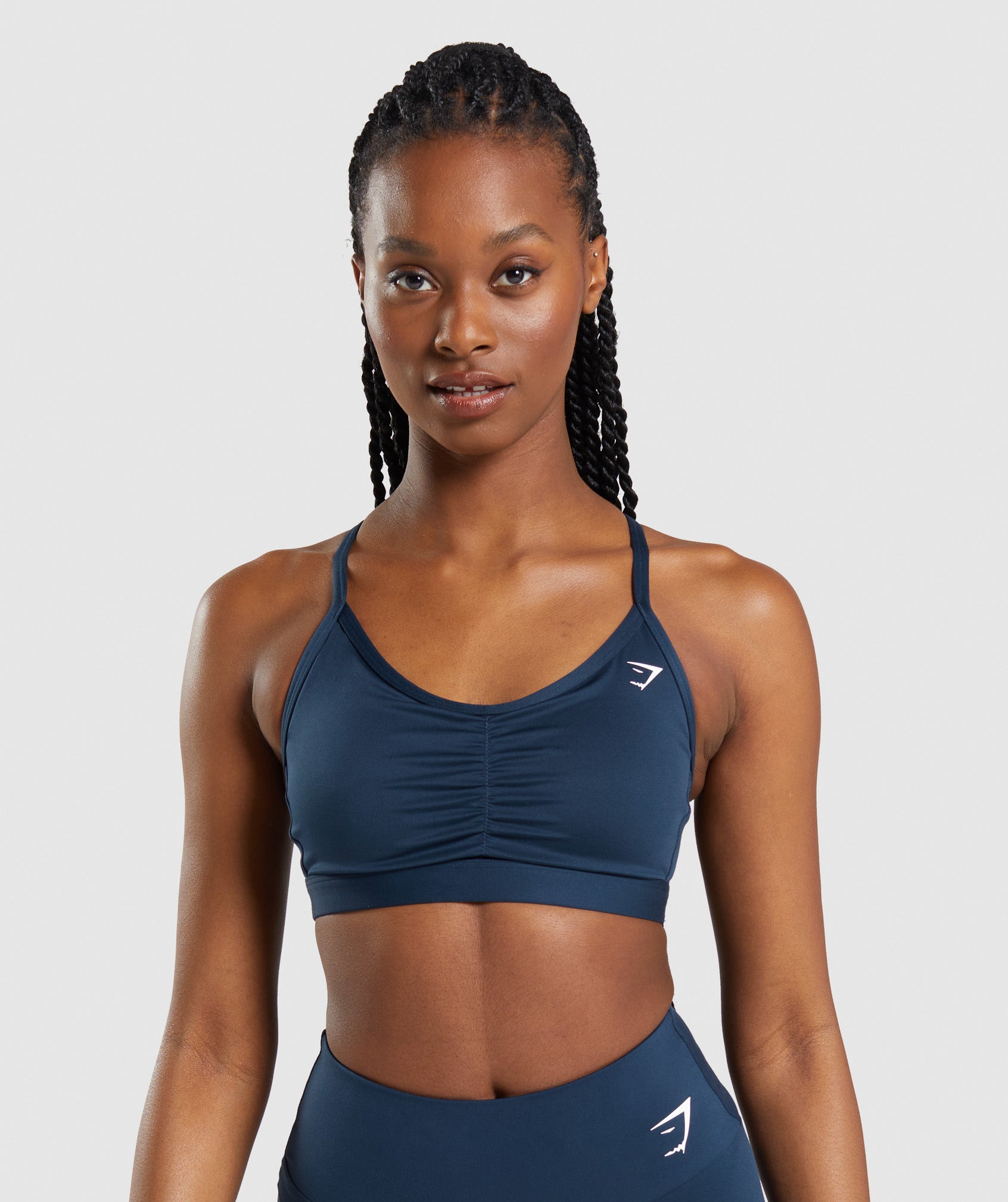 Sujetadores Deportivos Gymshark Ruched Mujer Azul Marino | 8673492-DM