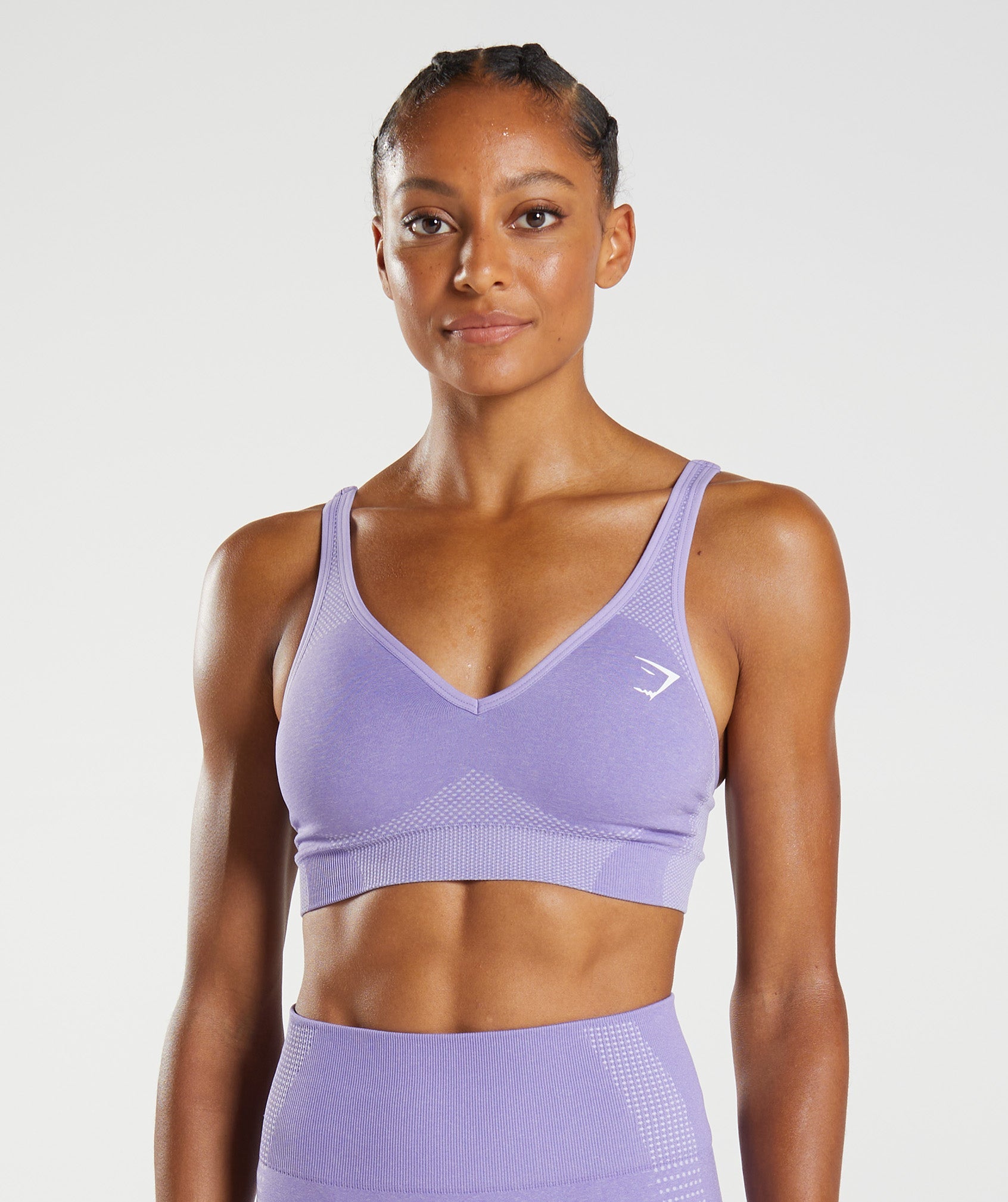 Sujetadores Deportivos Gymshark Vital Seamless 2.0 V Neck Mujer Moradas | 0972356-JN