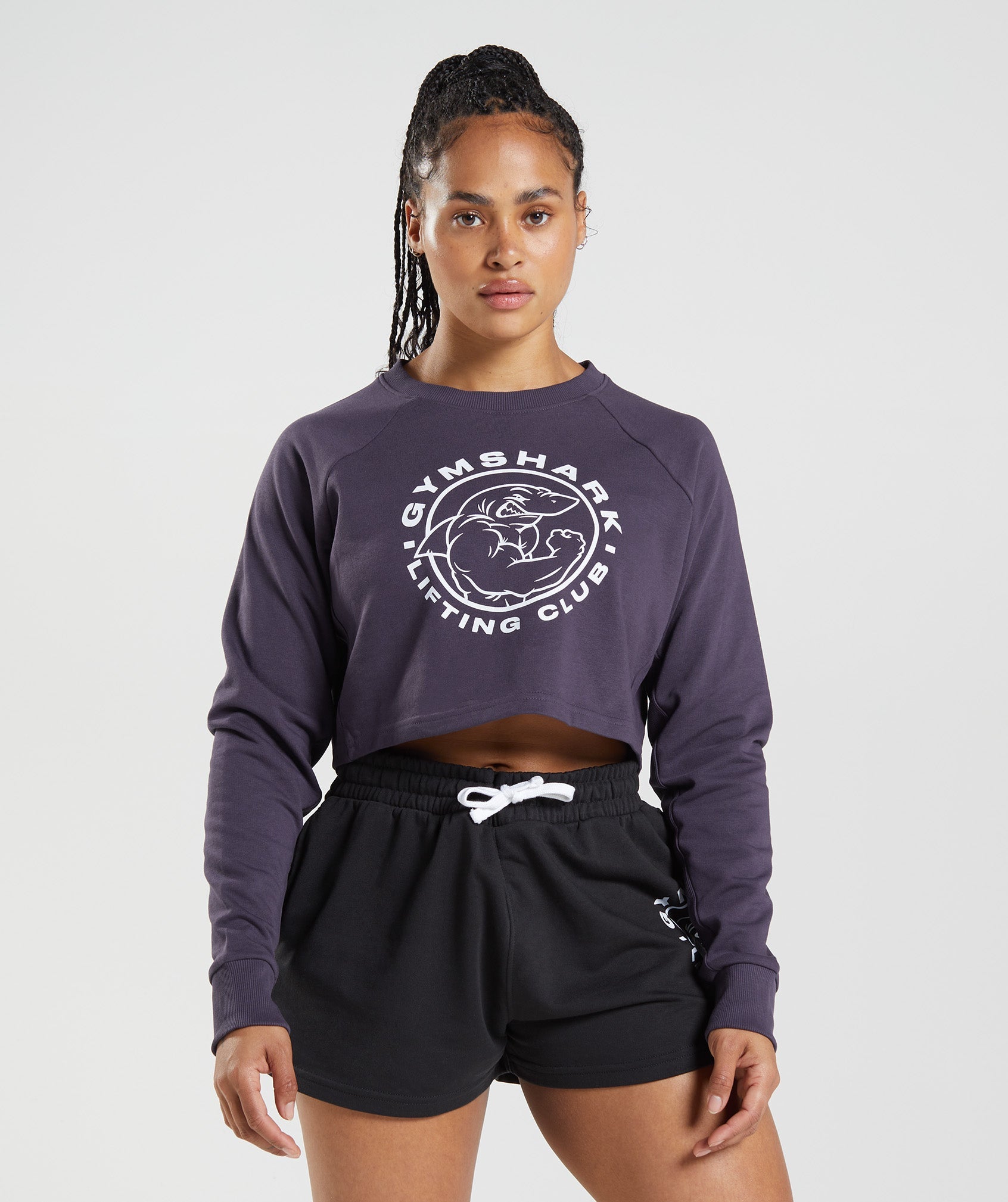 Suéteres Gymshark Legacy Cropped Mujer Moradas | 8713604-AF