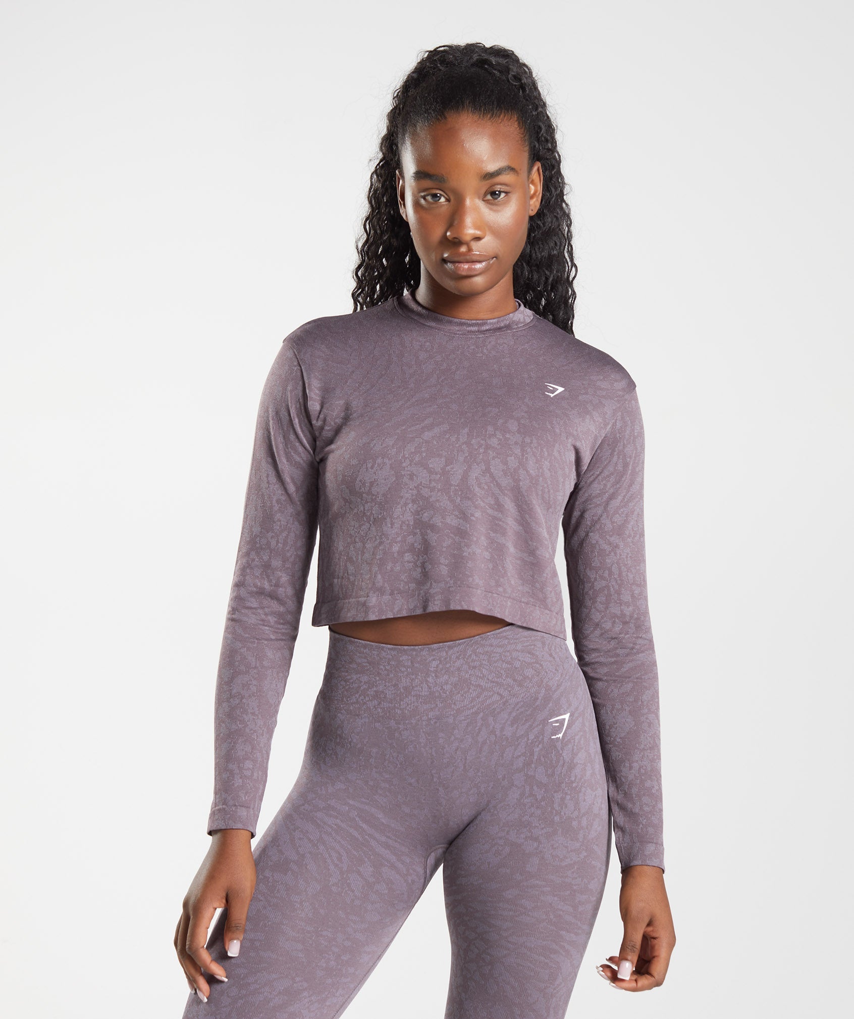 Tops Gymshark Adapt Animal Seamless Long Sleeve Mujer Moradas | 0563248-HY