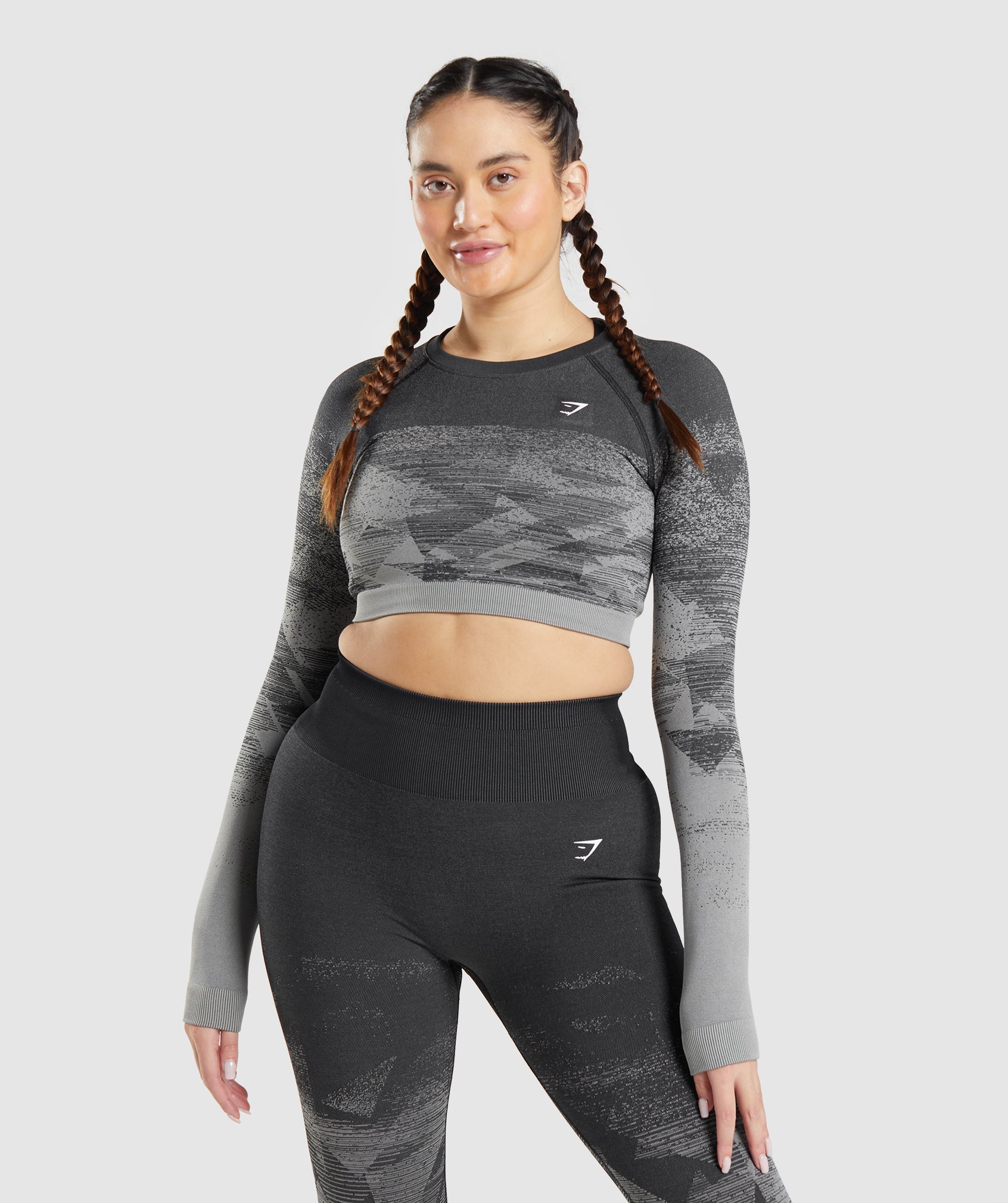 Tops Gymshark Adapt Ombre Crop Mujer Negras | 6172453-GD