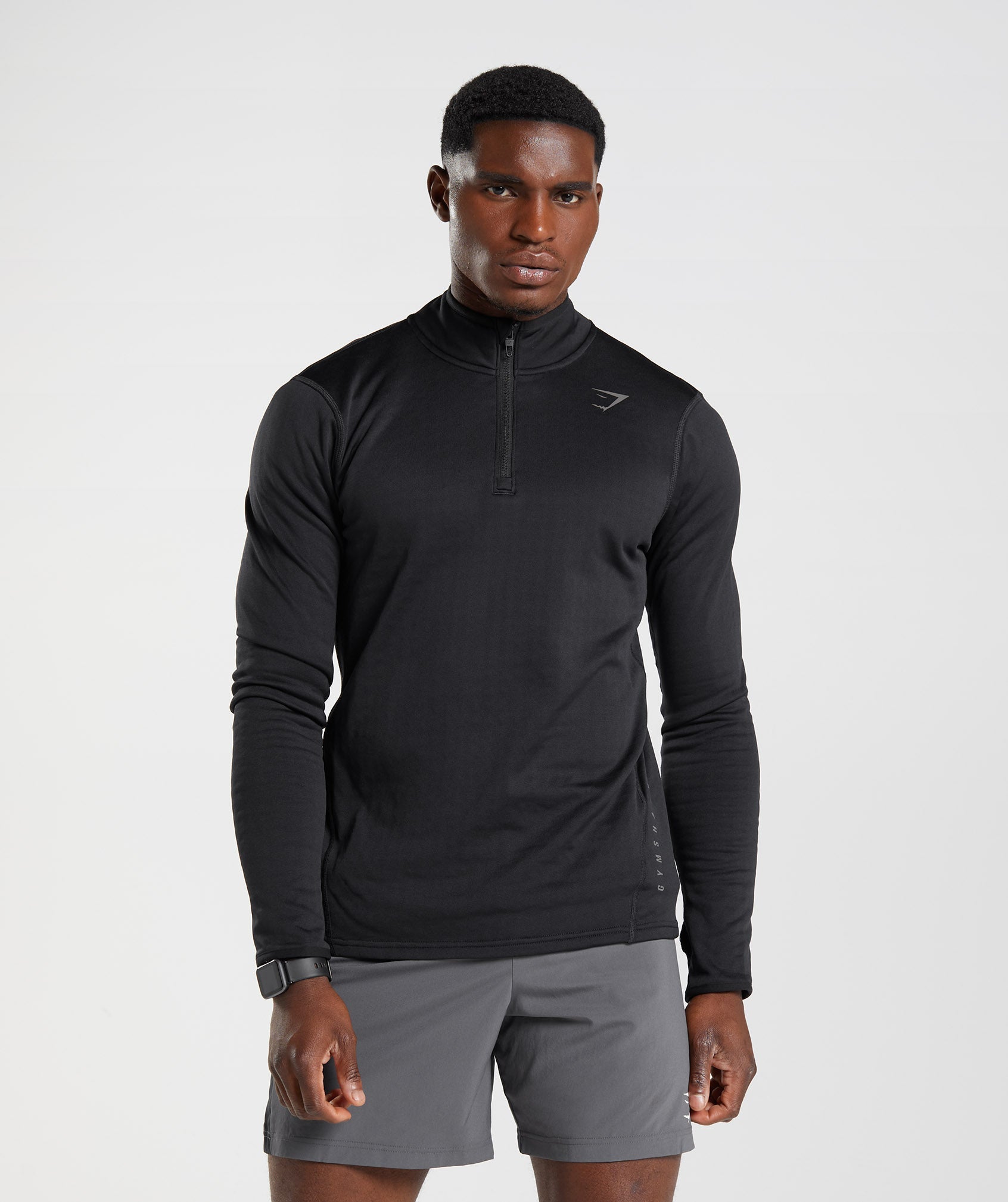 Tops Gymshark Deporte 1/4 Zip Hombre Negras | 6351497-BO