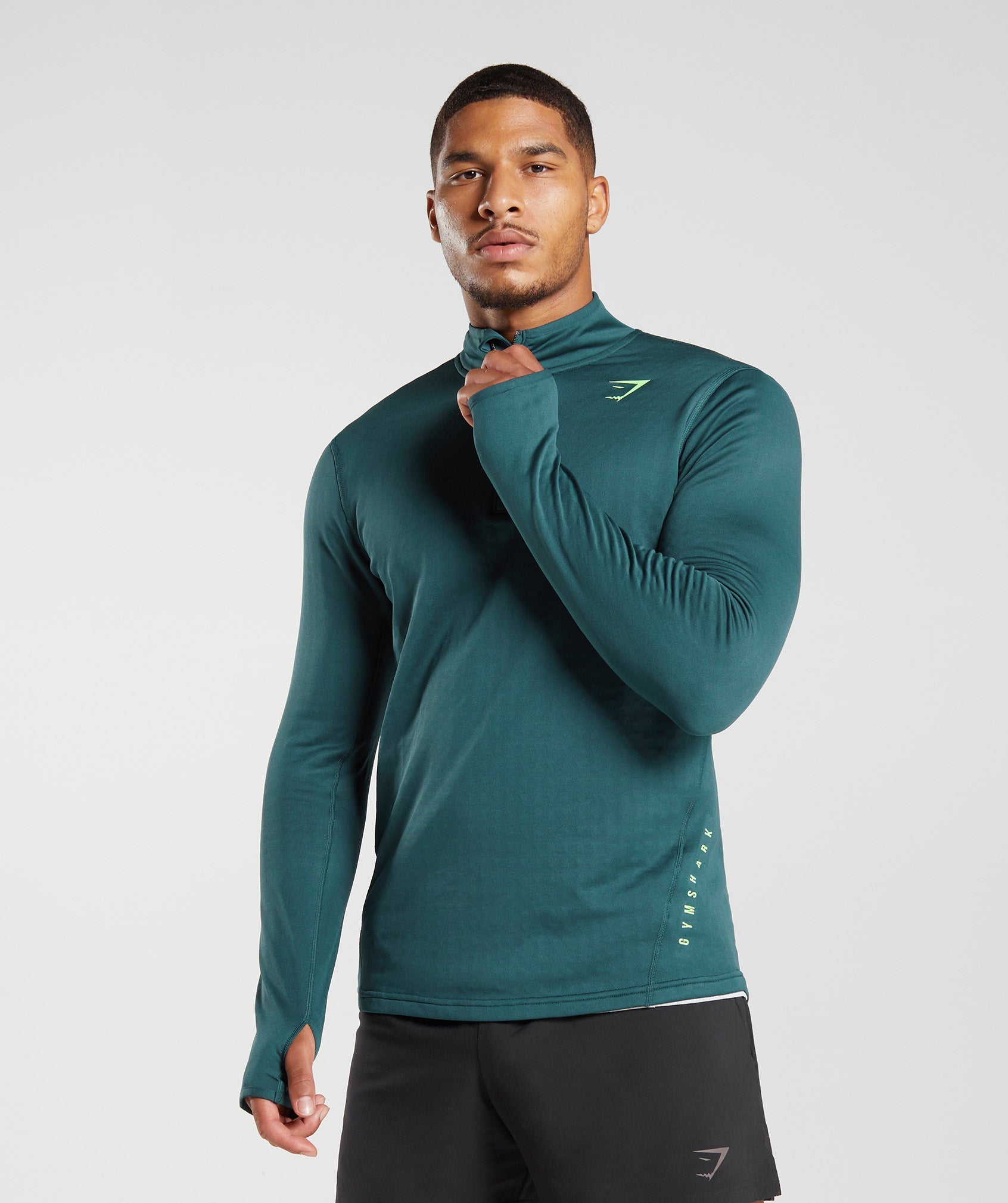 Tops Gymshark Deporte 1/4 Zip Hombre Turquesa | 0736549-RV