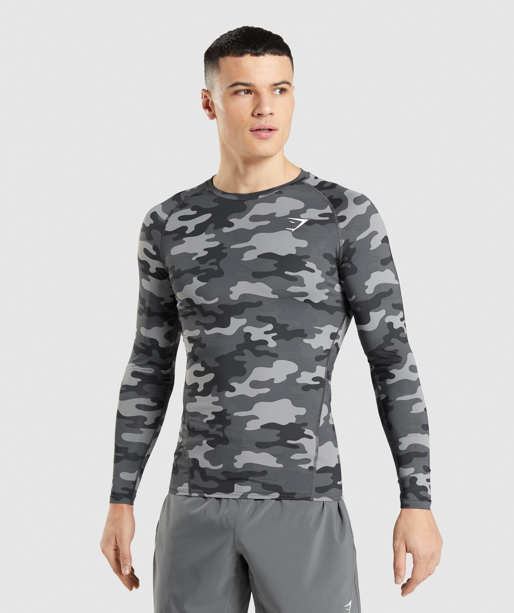 Tops Gymshark Element Baselayer Long Sleeve Hombre Gris | 7542608-UX