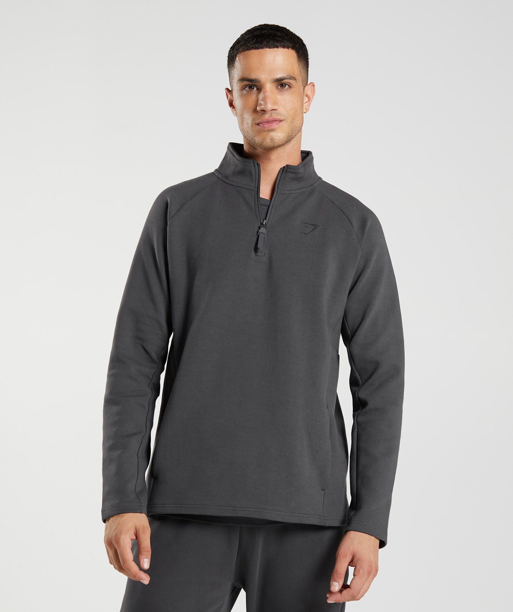 Tops Gymshark Rest Day 1/4 Zip Hombre Gris Oscuro | 4290365-EA