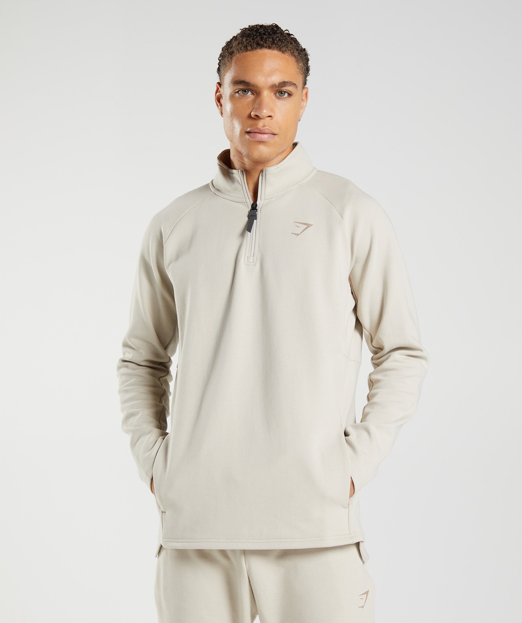 Tops Gymshark Rest Day 1/4 Zip Hombre Gris | 7193064-XG