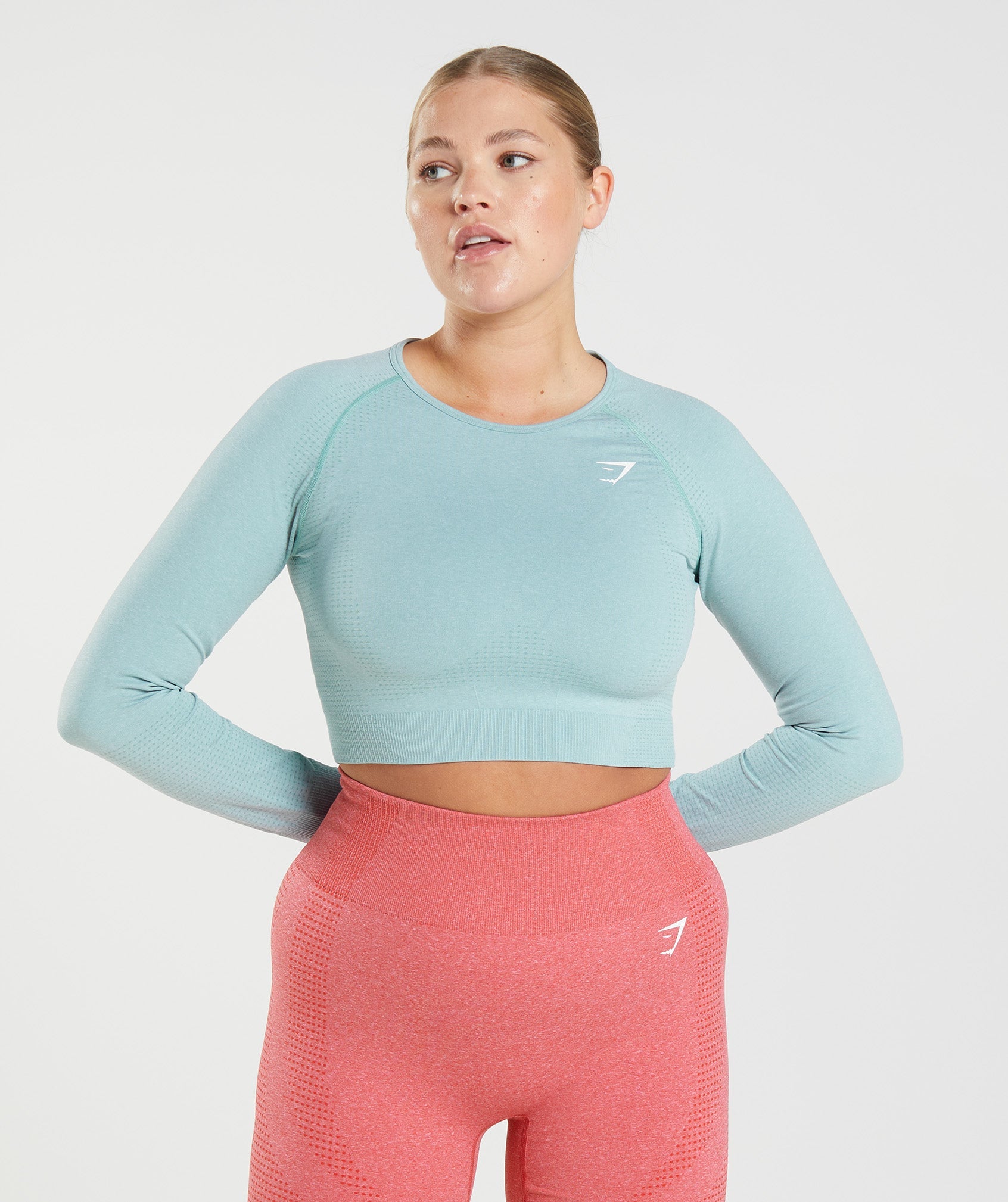 Tops Gymshark Vital Seamless 2.0 Crop Mujer Azules | 5712469-FX